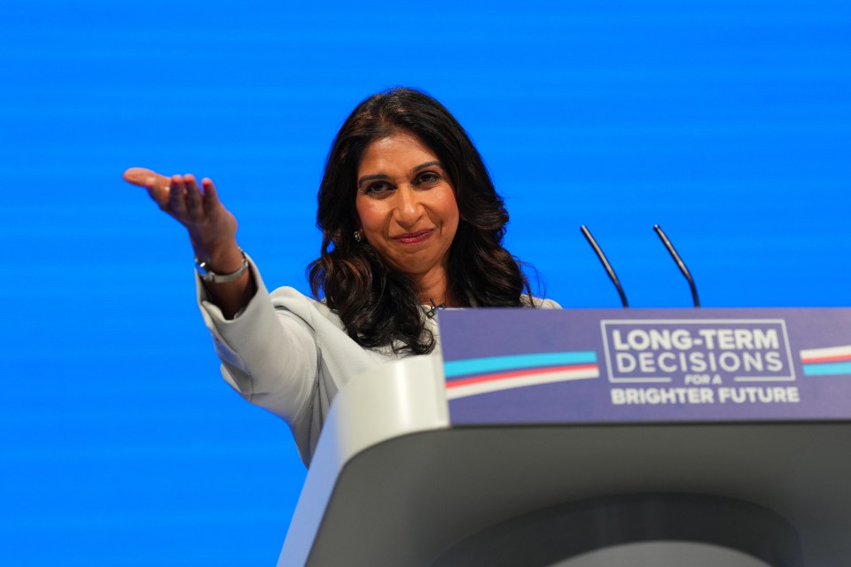 Suella Braverman speaking at Tory conference today