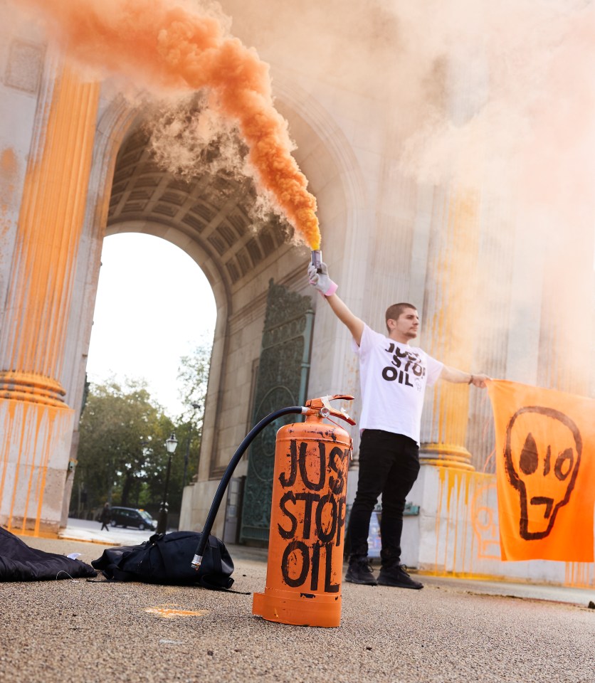 Mindless Just Stop Oil vandals targeted the Wellington war memorial with spray paint