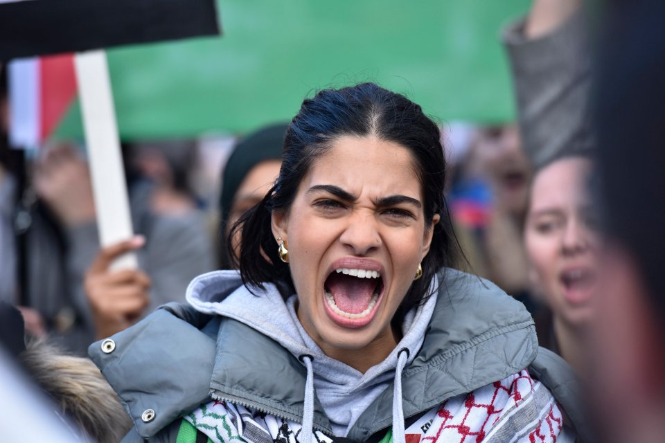 Thousands of protesters took to the streets of London on Saturday in a show of solidarity with Palestine