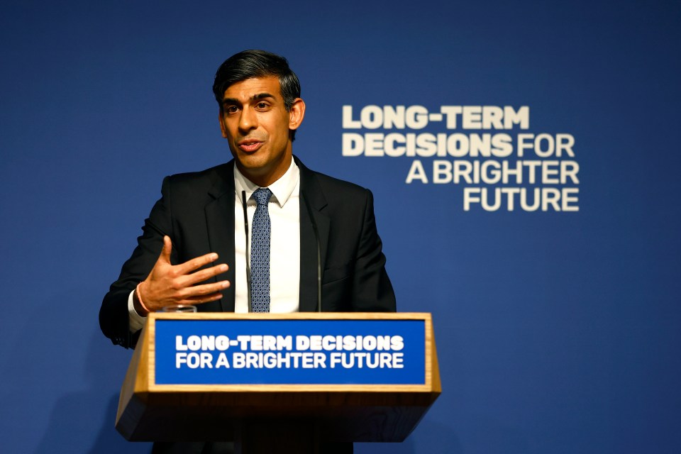 Rishi Sunak delivers a speech on AI at the Royal Society based in Carlton House Terrace, London