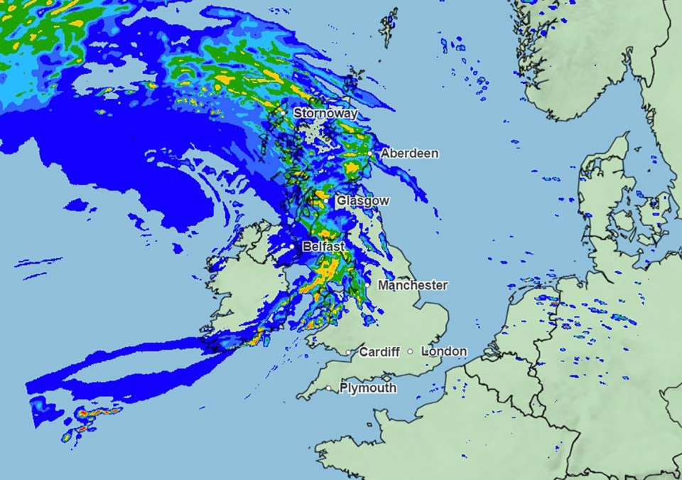 Cloud and outbreaks of rain will move eastwards across the north and west of the UK