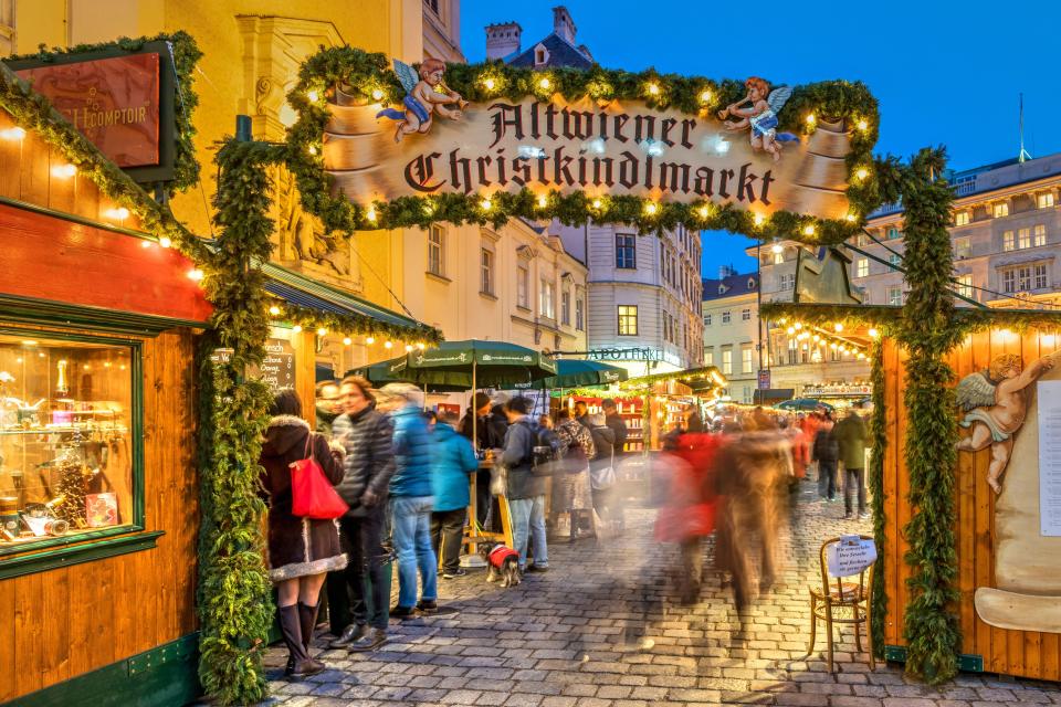 The Christmas Village on Maria Theresien Square has 40 stalls crammed full of culinary delights and other goodies