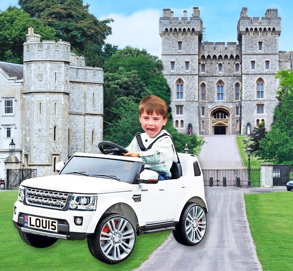 Prince Louis has been driving around the grounds of Windsor Castle in a toy electric car, what he might look like driving around