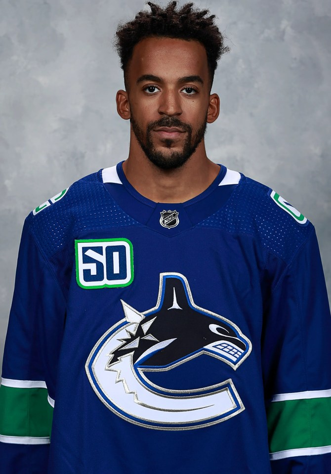 Matt Petgrave pictured in a Vancouver Canucks uniform in September 2019