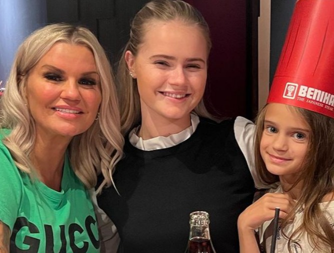 Kerry Katona, pictured with daughters Lilly-Sue,and Dylan-Jorge, revealed Lilly is getting her teeth done in Turkey