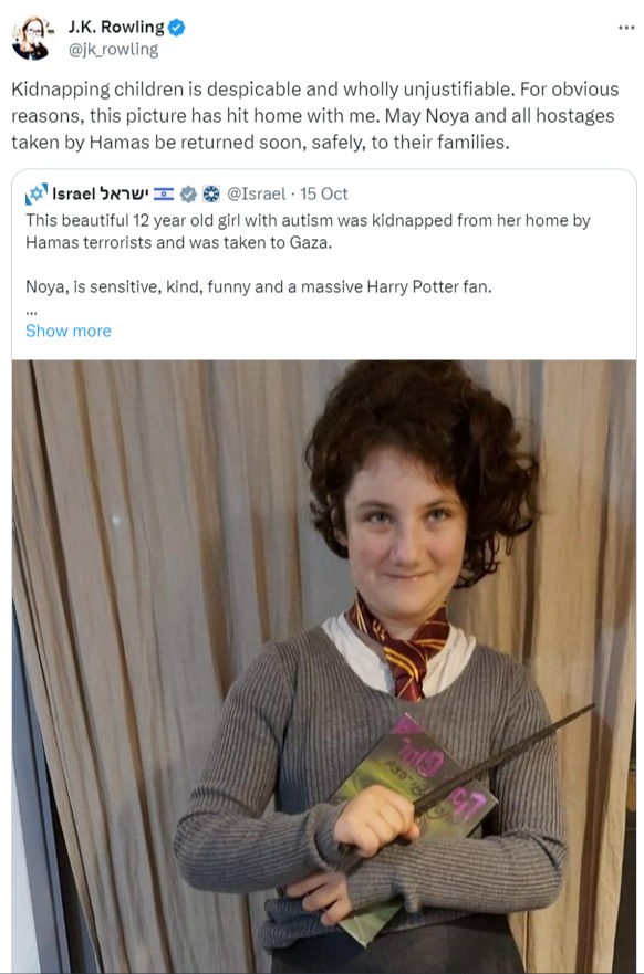 JK Rowling had issued a plea to rescue the missing girl