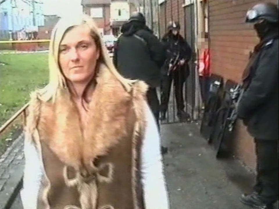 Connie Howarth outside the Brass Handles moments after the shooting