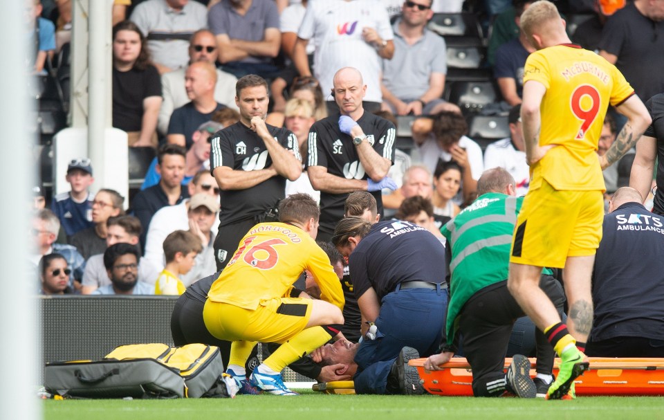 Chris Basham suffered a horror injury in the first half