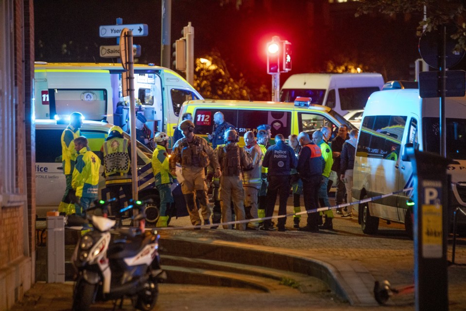 The police perimeter at the site of the shooting incident