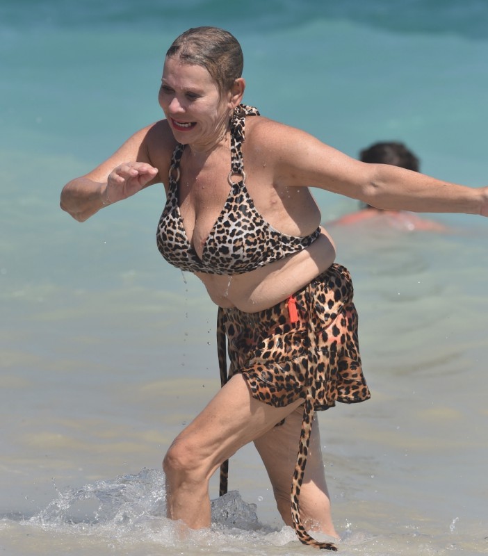 The Shameless actor, 60, looked incredible as she enjoyed a dip in the sea while in Benidorm