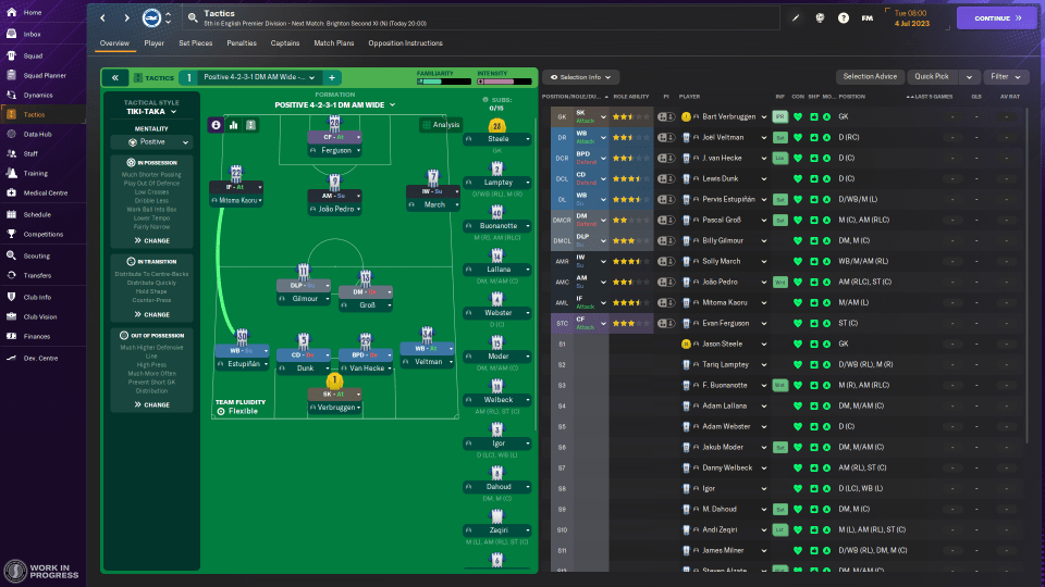 FM24 has updated the look of the management system.