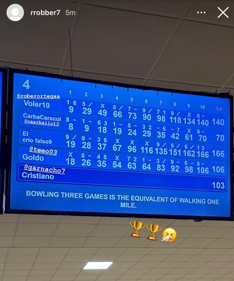 Garnacho called himself Cristiano at bowling