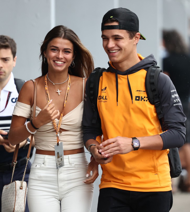 Luisinha previously dated McLaren driver Norris for a year