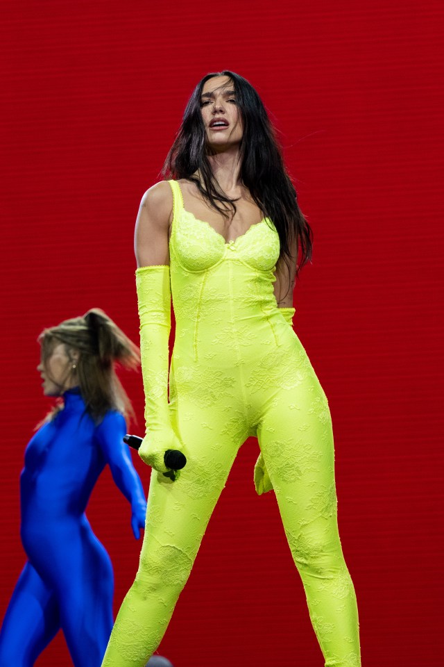 INGLEWOOD, CALIFORNIA - MARCH 22: Singer Dua Lipa performs onstage during her Future Nostalgia Tour at The Forum on March 22, 2022 in Inglewood, California. (Photo by Scott Dudelson/Getty Images)