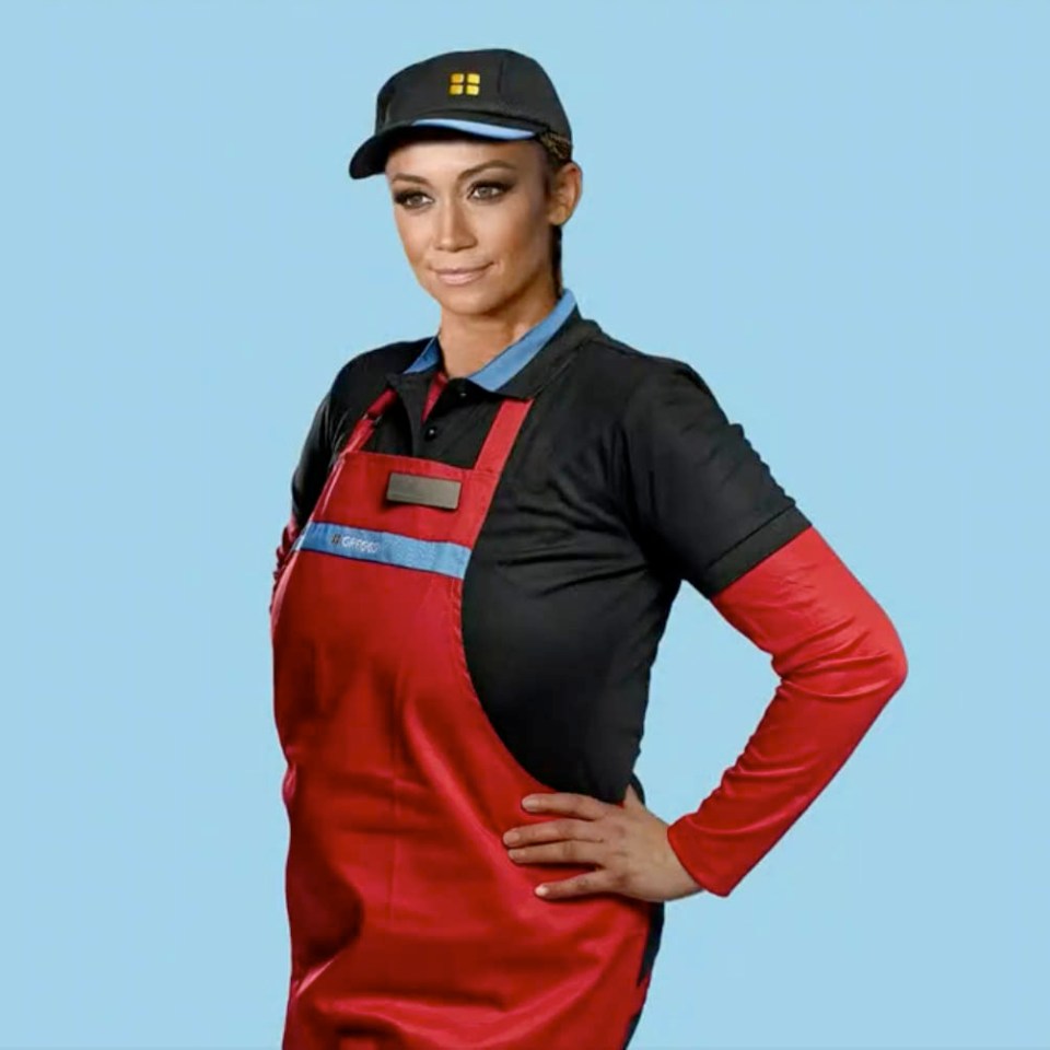 Abdo joked her breasts weren't as big as this mock-up of her working in Greggs