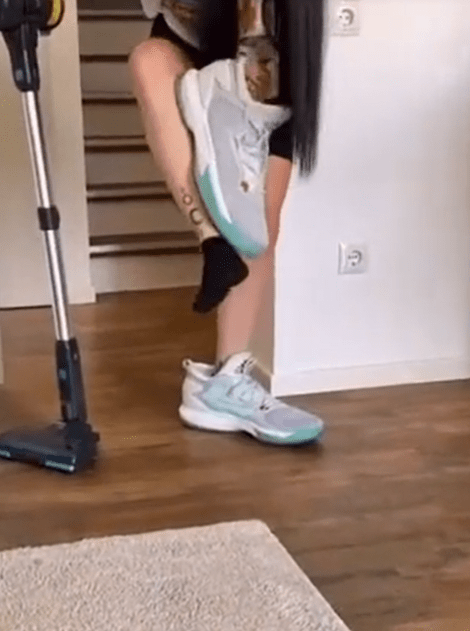 In his most viral TikTok a girl is seen wearing his size 18.5 shoes