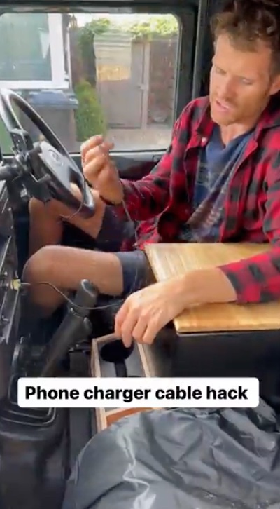 Jon revealed his hack that meant phone charger cables didn’t get in the way when driving