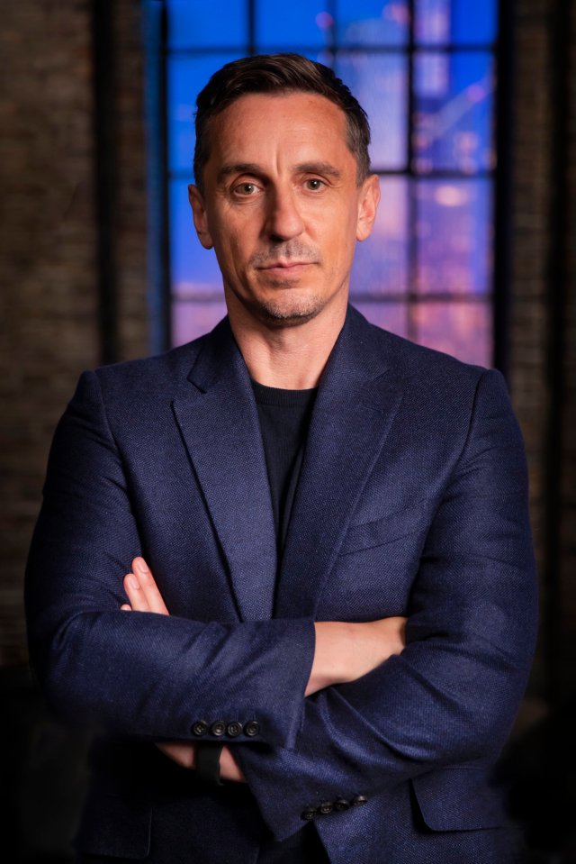  Footy ace Gary Neville is known for his TV work which includes Dragons' Den.