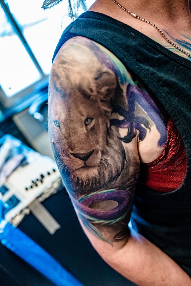 The tattoo artist says anyone who opts for a lion tends to have a 'fierce' personality