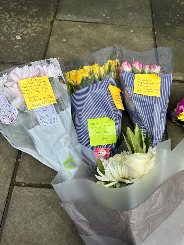 Floral tributes at the scene