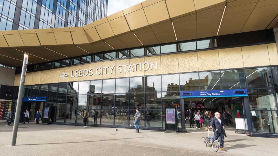 A train in Leeds has caught fire