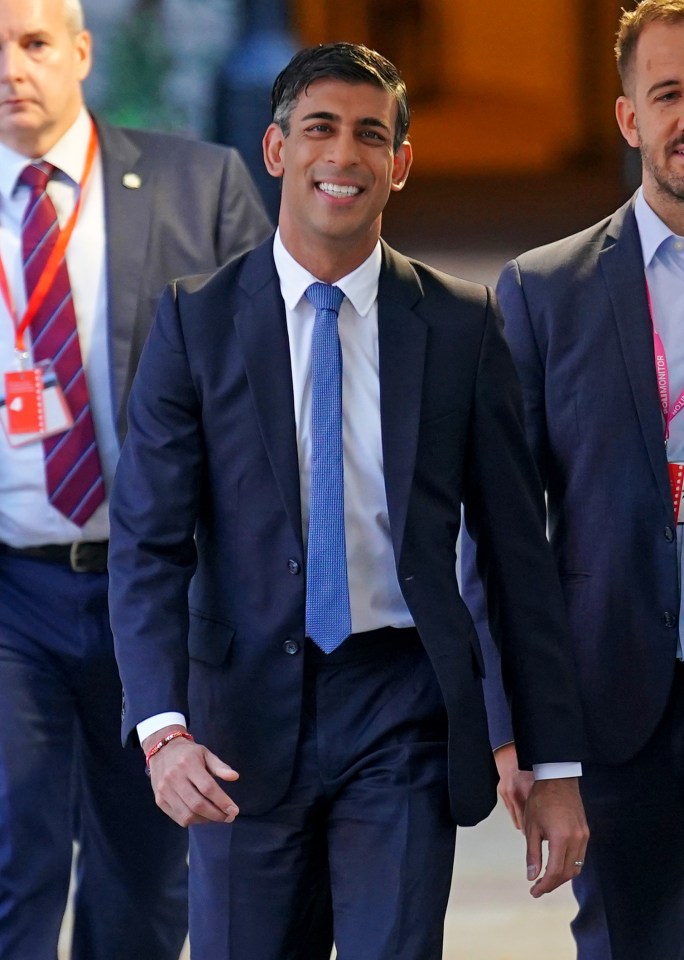 Prime Minister Rishi Sunak (left) arrives at the Conservative Party annual conference at Manchester Central convention complex. Picture date: Tuesday October 3, 2023. PA Photo. See PA story POLITICS Tories. Photo credit should read: Peter Byrne/PA Wire