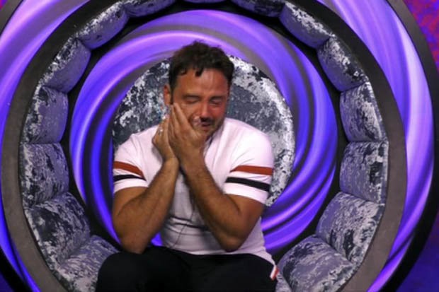 Video Grabs - Ryan Thomas crying on Celebrity Big Brother 2018.