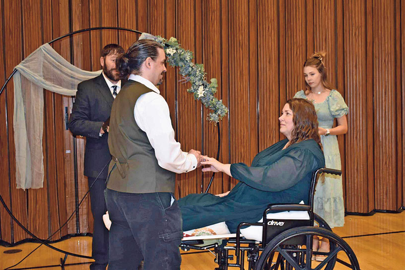 Beverly's special day was spent in a wheelchair