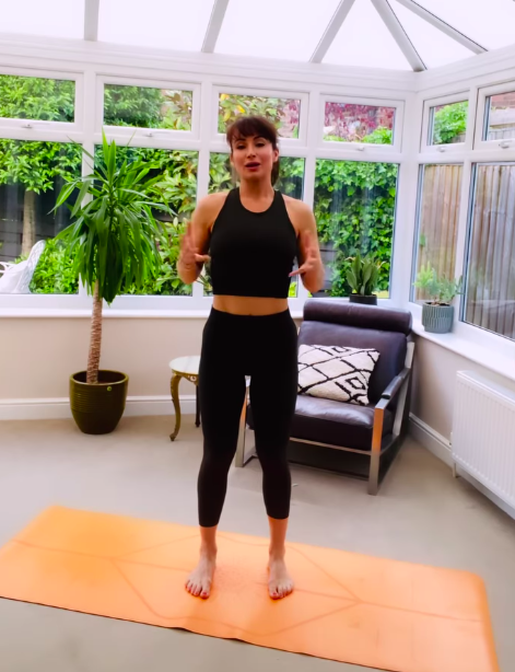 Dancing On Ice's Roxy Shahidi practices yoga in her chic house