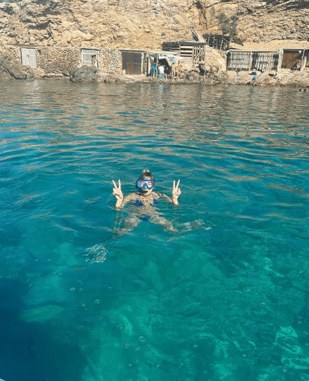 Lana went snorkelling in the turquoise Mediterranean Sea