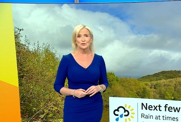 Carol Kirkwood stole the show with her figure-hugging blue dress