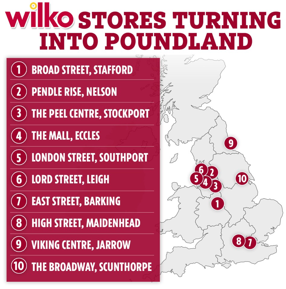 Ten former Wilko stores have re-opened as Poundland outlets