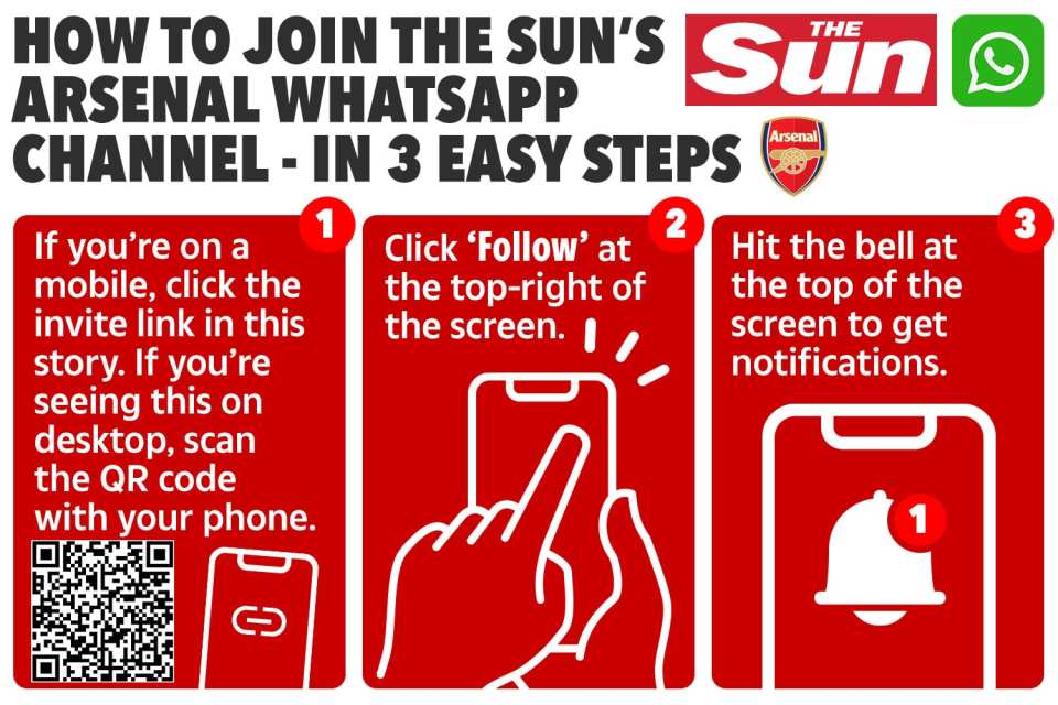 How to join The Sun's Arsenal WhatsApp channel