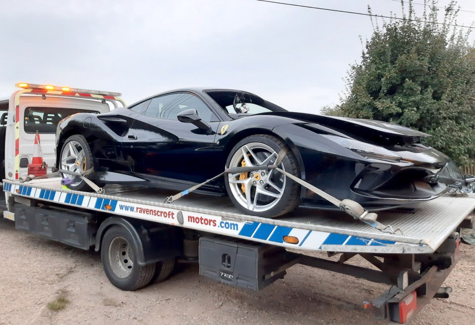 A Ferrari F8 Tributo valued at £203,000 was taken in the robbery