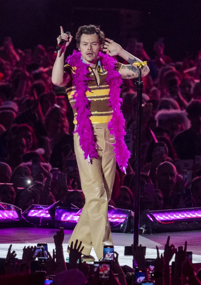 Harry Styles stuck to one costume per night, but still racked up over 170 outfits