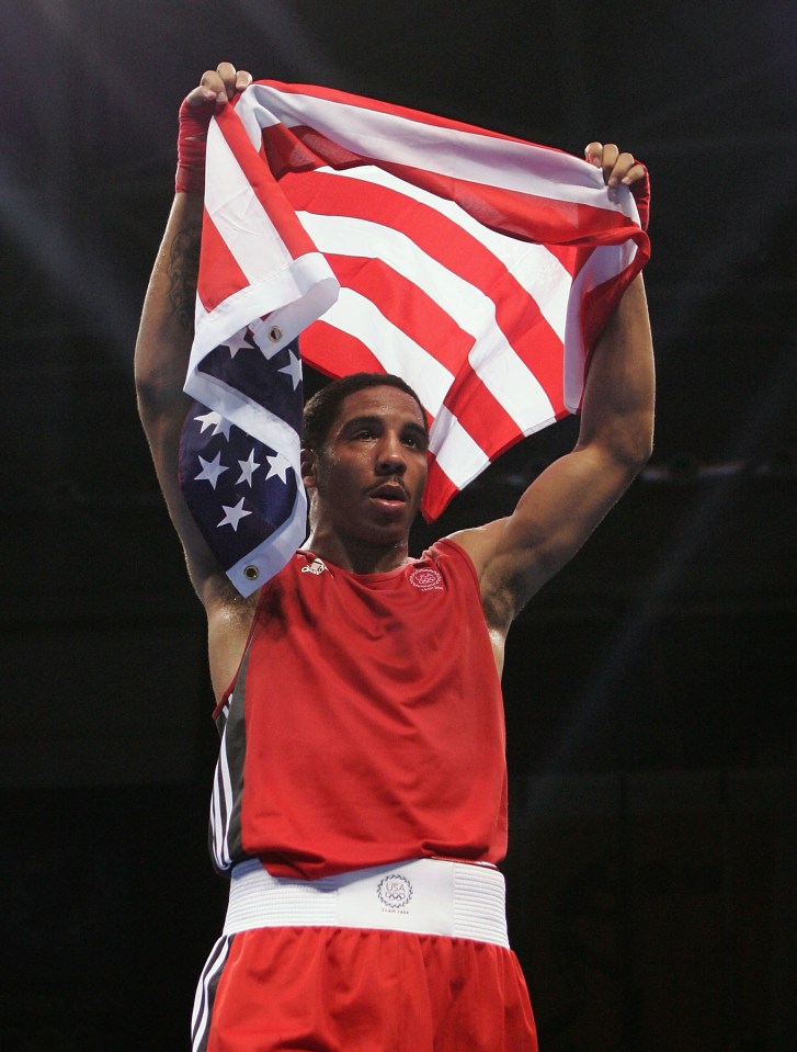 Ward celebrates his Olympic gold medal