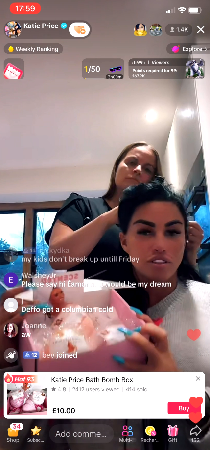 The reality star was completing a live broadcast on social media