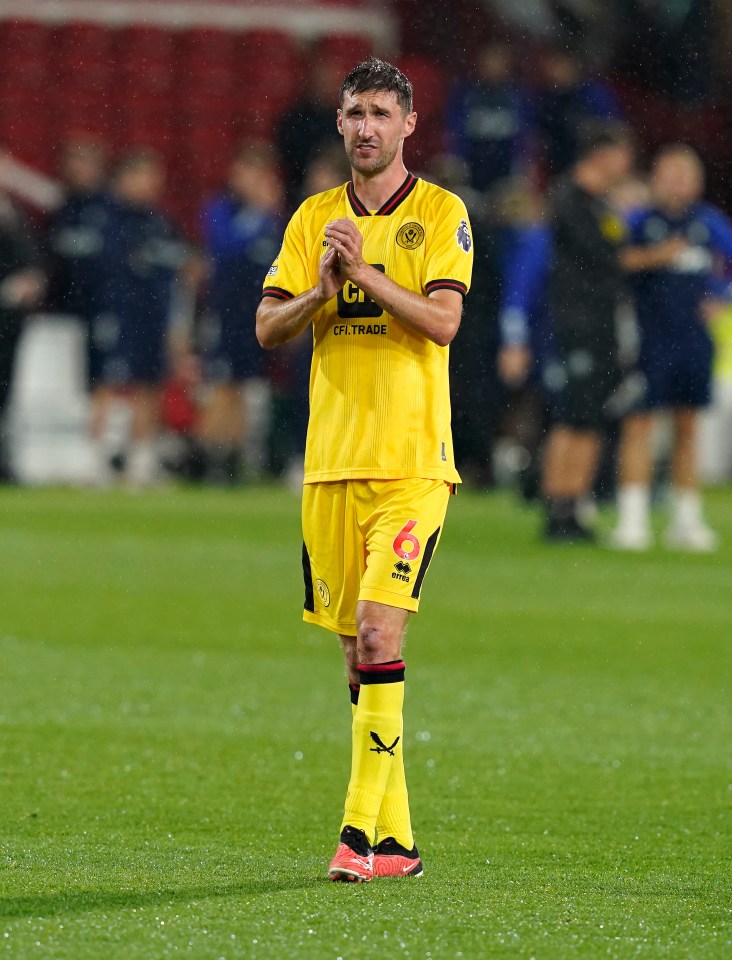 NOTTINGHAM, ENGLAND - AUGUST 18: Chris Basham of Sheffield United during the Premier League match between Nottingham Forest and Sheffield United at City Ground on August 18, 2023 in Nottingham, England. (Photo by Sportimage/Sheffield United FC via Getty Images)