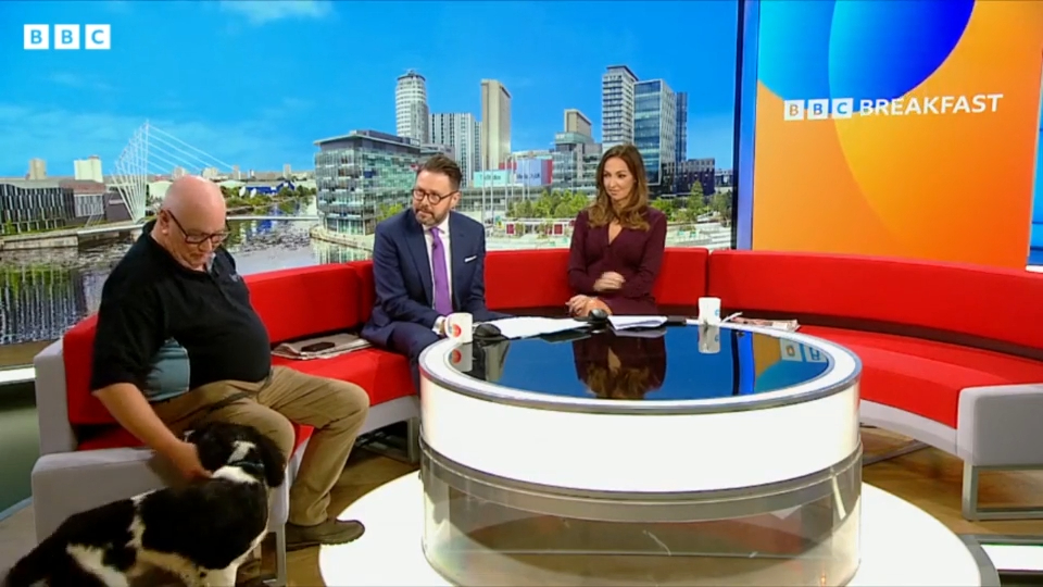 Jon welcomed Gary and sniffer dog Kobie to the show he was presenting with Sally Nugent