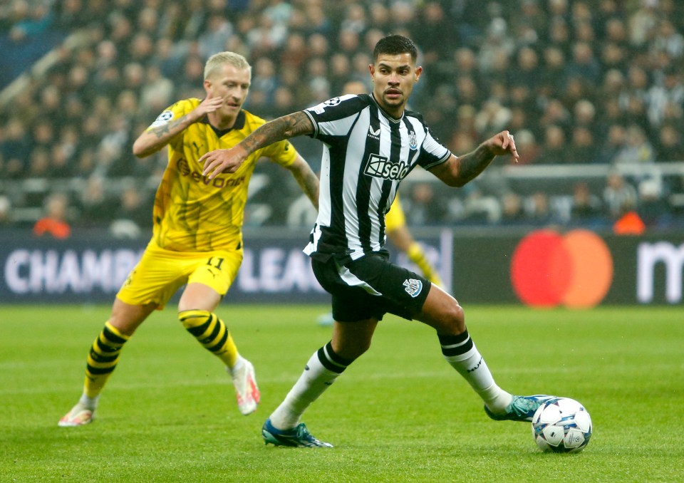 Newcastle's Bruno Guimaraes and Dortmund’s Marco Reus played last night