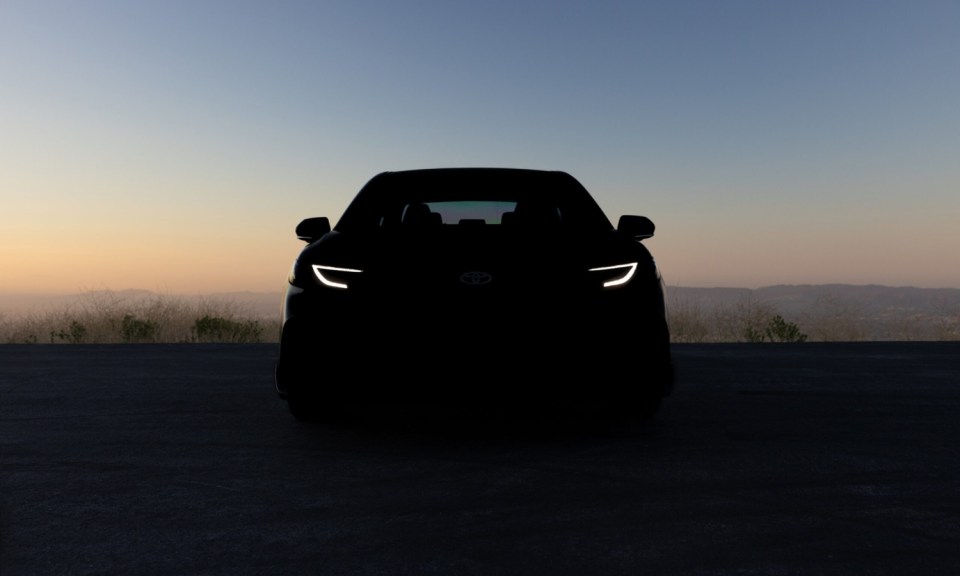 Toyota has released a picture suggesting a new model is 'on the horizon'