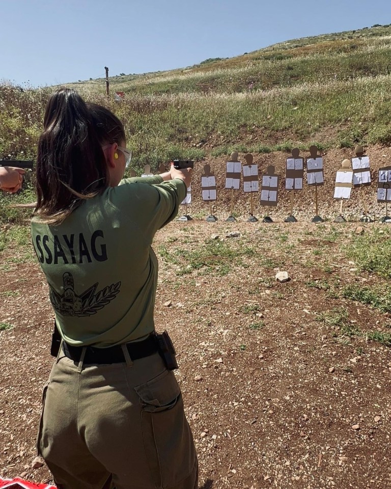 Ravit, 19, who had joined the Israeli military nine months before she died is pictured here completing target practice