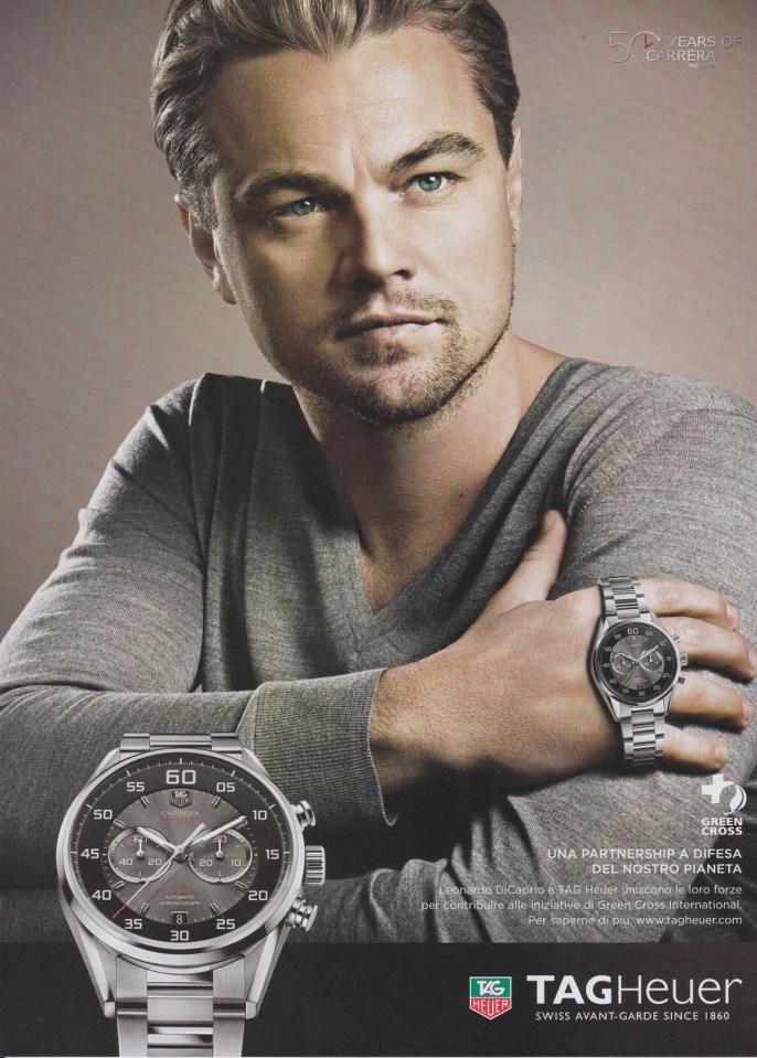 Leo landed an advertising deal with luxury watchmaker Tag Heuer