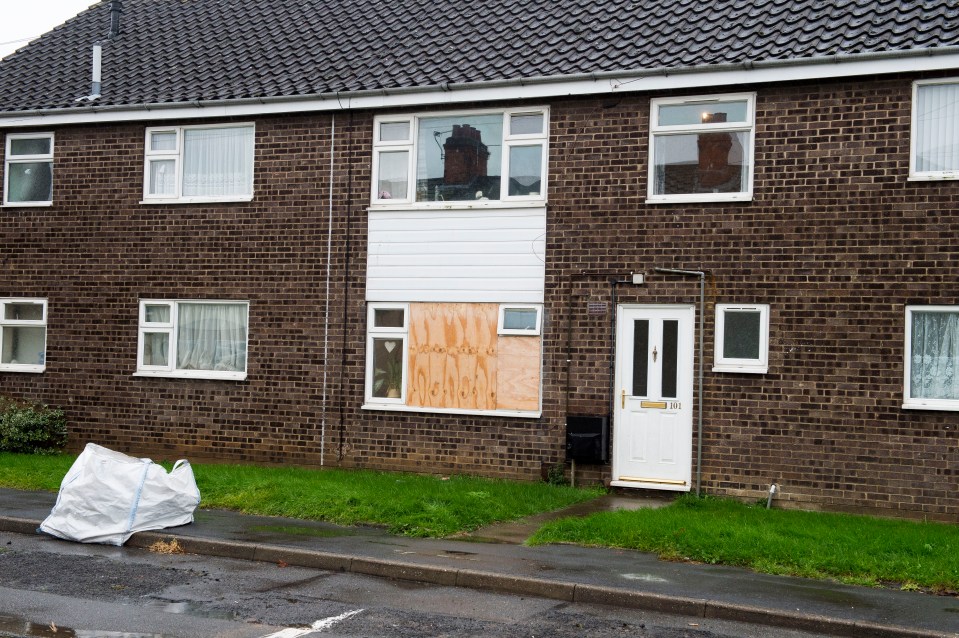 A number of homes are boarded up