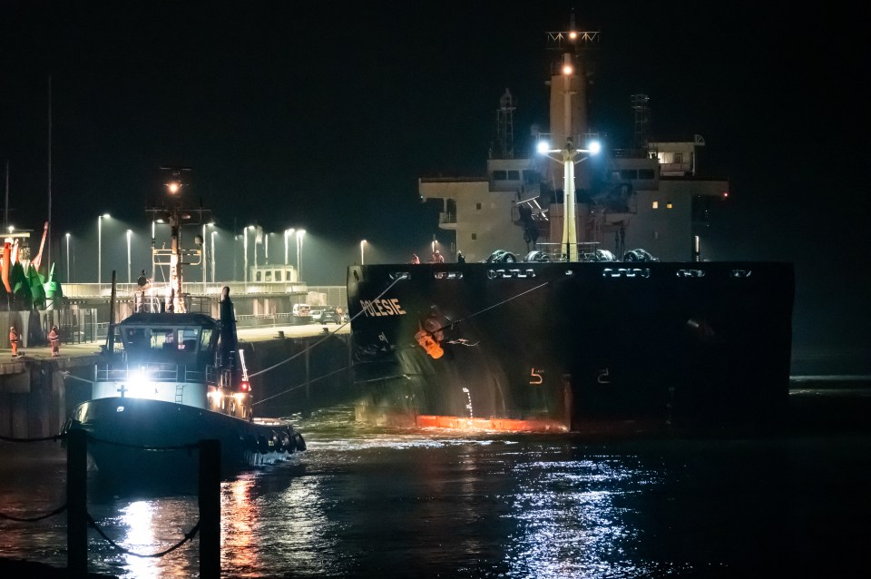 Ships and helicopters joined the search for four missing sailors in the North Sea