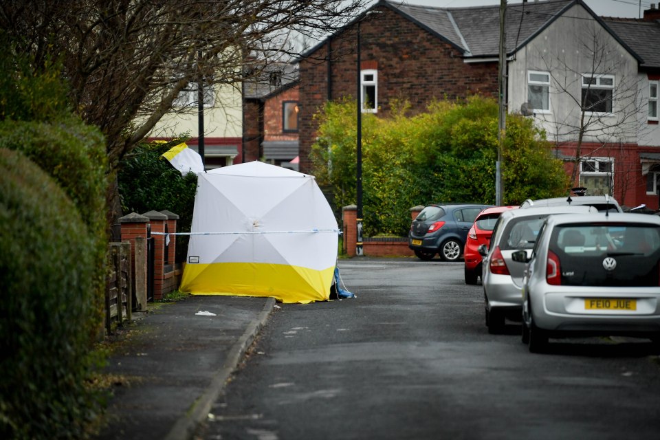 The street where Kennie was stabbed in the Stretford area of Manchester