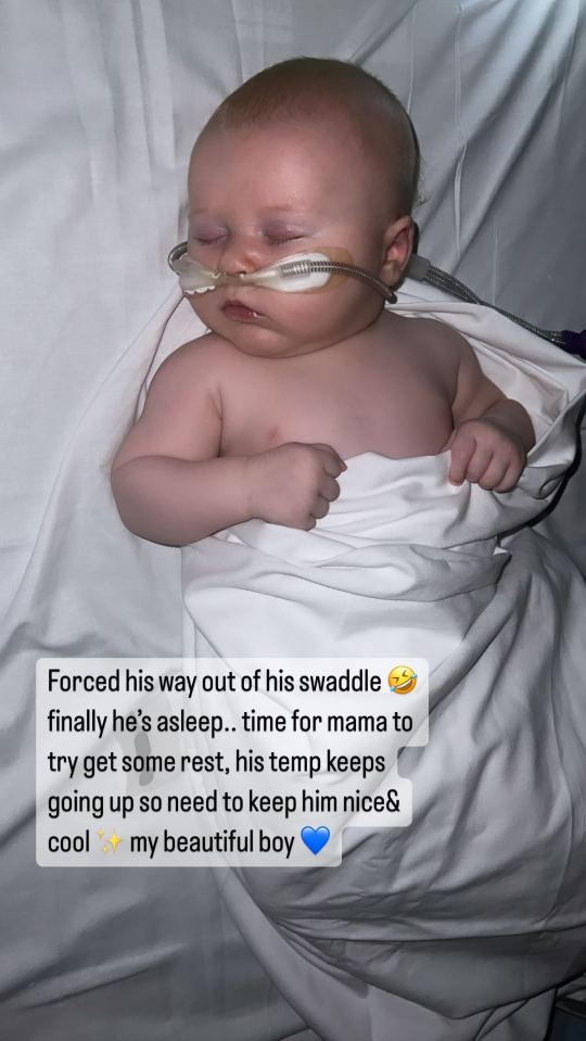 The little tot will be receiving in hospital for the next 'few days'