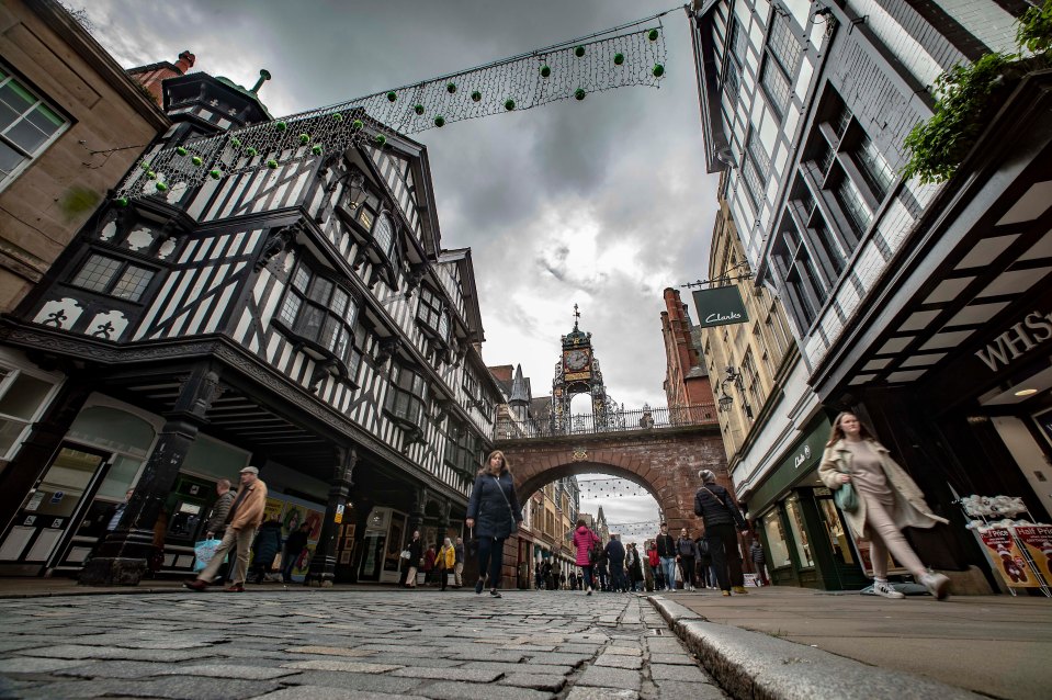 The Eastgate Street clock in Chester city centre. one of the most haunted parts of the UK