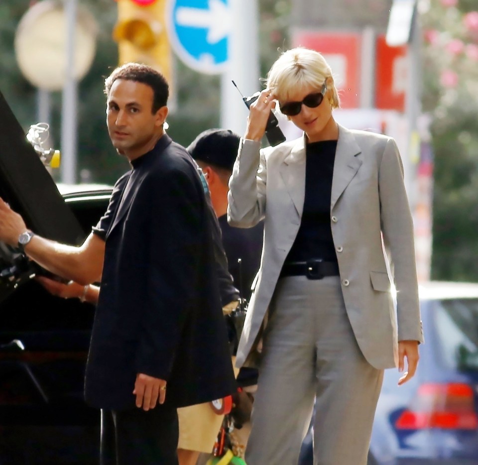 Elizabeth Debicki as Princess Diana and Khalid Abdalla as Dodi Fayed