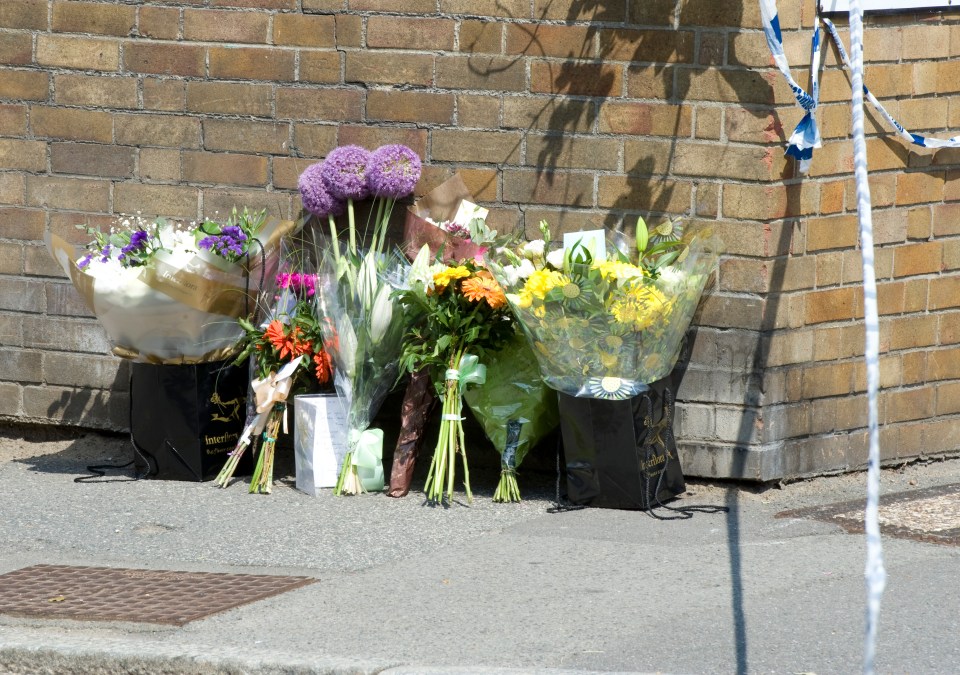 Tributes at the scene outside Dave Courtney's house